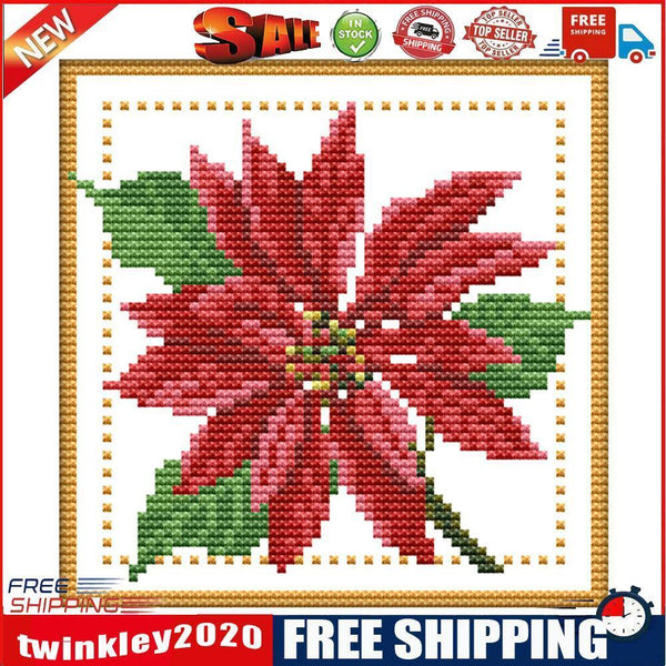 Partial Cross Stitch Kit December 14CT Counted DIY Needlework Decor (H434)