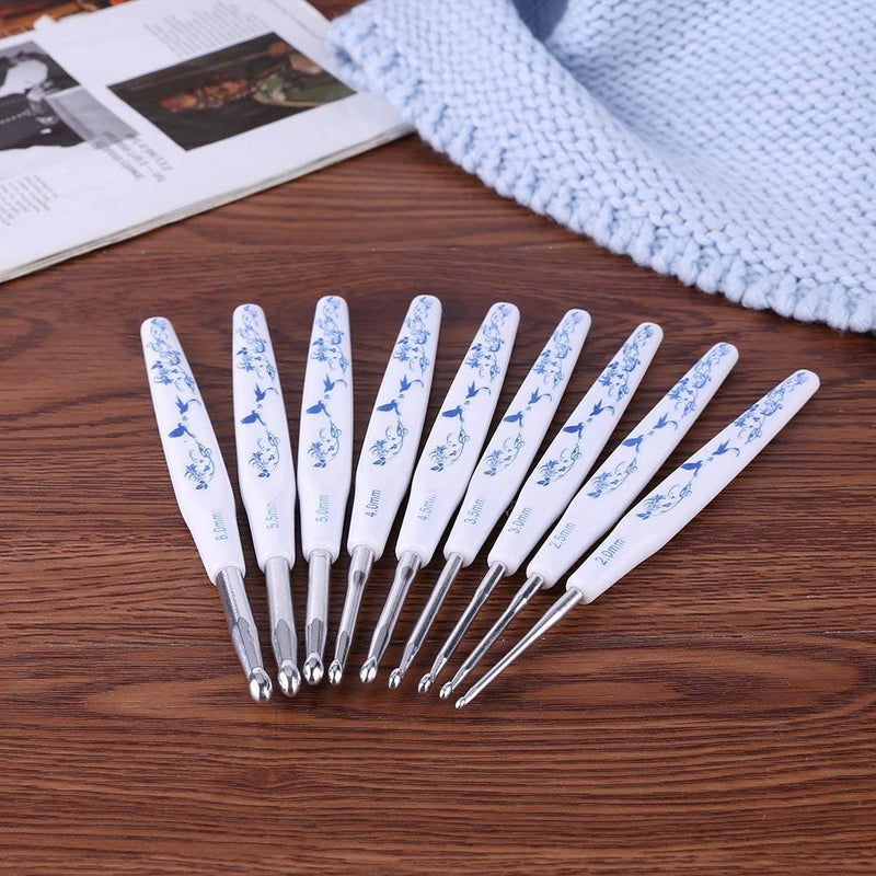 9pcs 2-6mm Crochet Hook Kit Scarf Knitting Needle Sweater Weaving Craft Gift