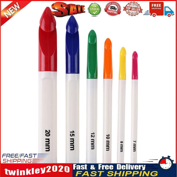 6pcs/set Handle Knitting Needles Aluminum Crochet Hooks for Weaving Sewing Newly