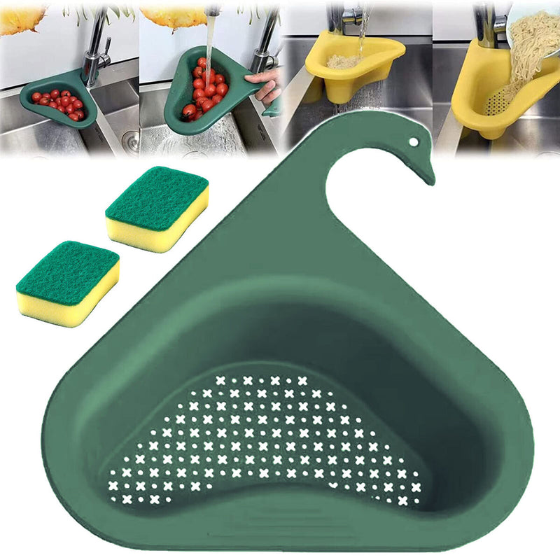 Drain Basket 2 Pcs Corner Hanging Sink Strainer Basket Sponge Included Newly