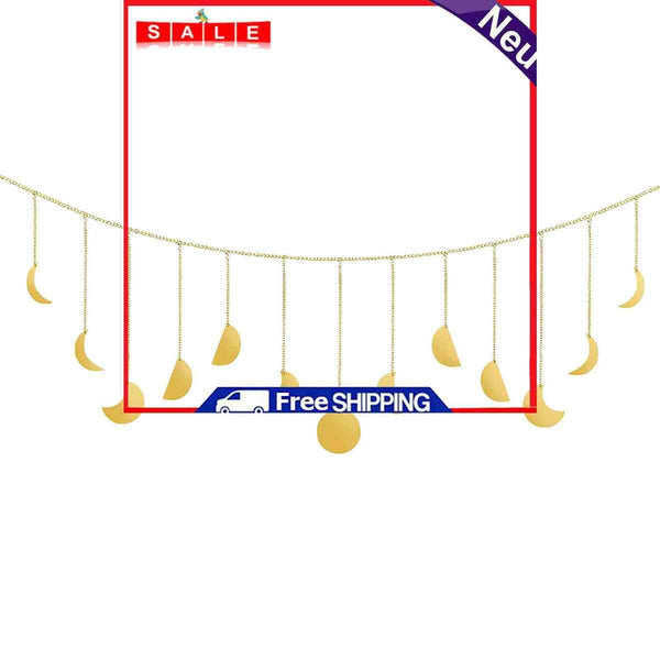 Moon Phase Wall Hanging Garland Metal Boho Accents 13 Piece Moon Decorations