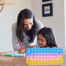 Decompress Press Bubble Pencil Case Kid Storage Stationery Box (Colorful) Newly