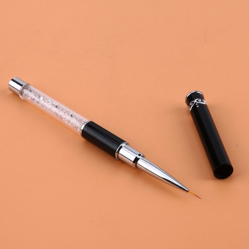 Nail Art Painting Brush Pen Rhinestone Crystal Acrylic Handle Carving Liner