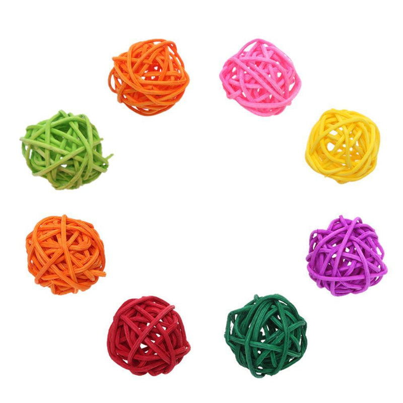 20pcs Bird Chewing Rattan Ball Parrot Funny Toys Pet Supplies Cage Decor