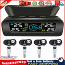 TY17 Car TPMS Solar Auto Tire Pressure Temp Monitoring System with Clock Newly