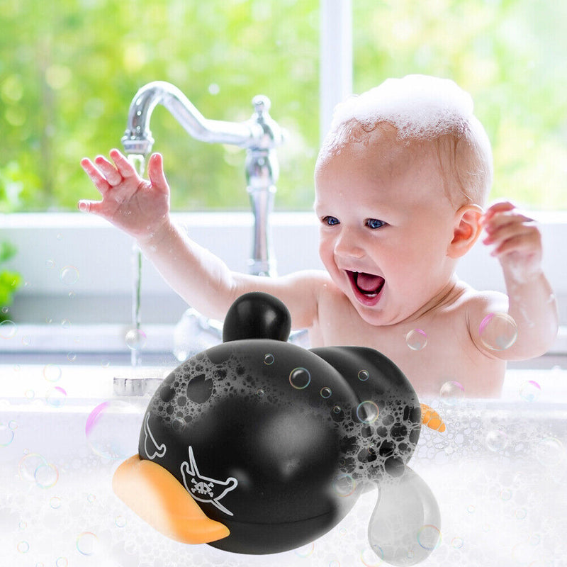 Cute Duck Baby Water Bathing Toys Chain Clockwork Kids Beach Toys (Black) Newly
