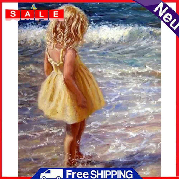Sea Girl Frameless Picture Oil Paint By Numbers Hand Painted Picture for Home