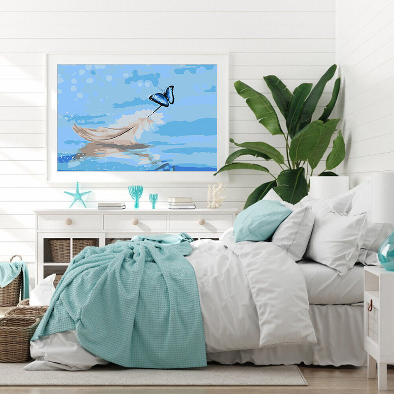 Plume And Butterfly 50x40cm Oil Paint By Numbers Painting SXD216044