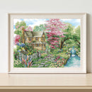 Full Embroidery Mountain Villa Stamped 11CT Needlework Set DIY Cross Stitch K
