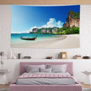 Fashionable Island Boat Wall Mounted Tapestry Home Bedroom Dorm Rug Decoration