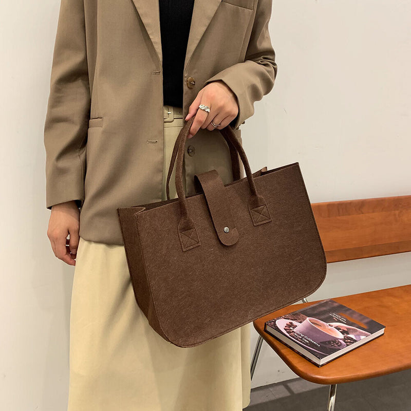 Women's Felt Fabric Handbag multi function Large Capacity Shopping Shoulder Bag