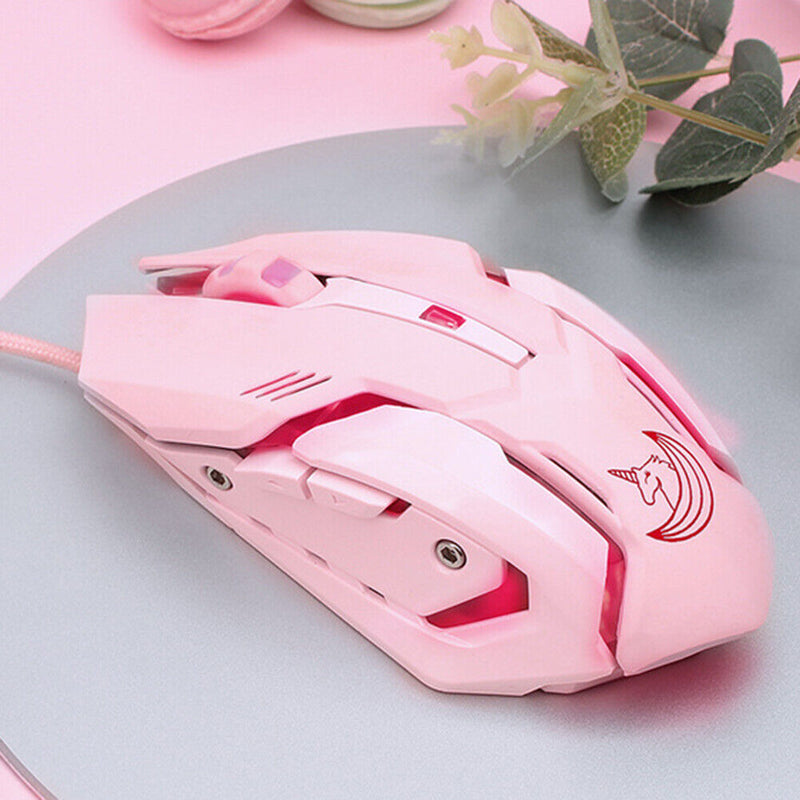 Cute USB Wired 3200DPI Adjustable Colorful Backlight Optical Gaming Mouse