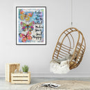 Full Drill Round Diamond Painting Animal English Mosaic Kit Wall Drawing Pict