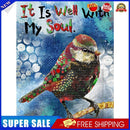 Full Drill Round Diamond Painting Animal English Rhinestones Decors (A5051)