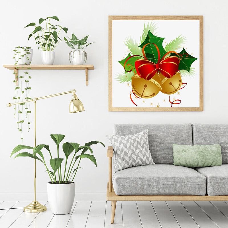 Frameless Bow Bell Oil Paint by Numbers Kit Handpainted Picture Artwork Craft