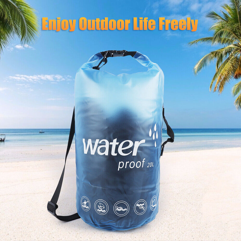 PVC Bags 20L Swimming Trekking Drifting Waterproof Storage Pouch (Blue)