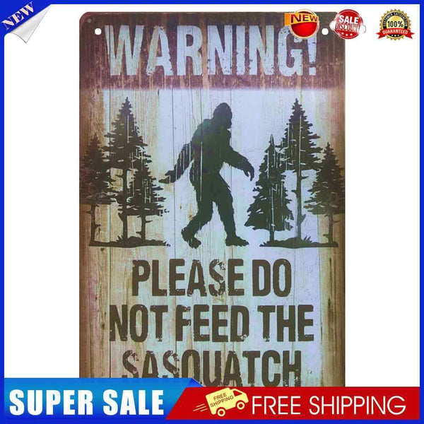 Sasquatch Warning Metal Plate Tin Sign for Bar Pub Club Cafe Wall Art Decor