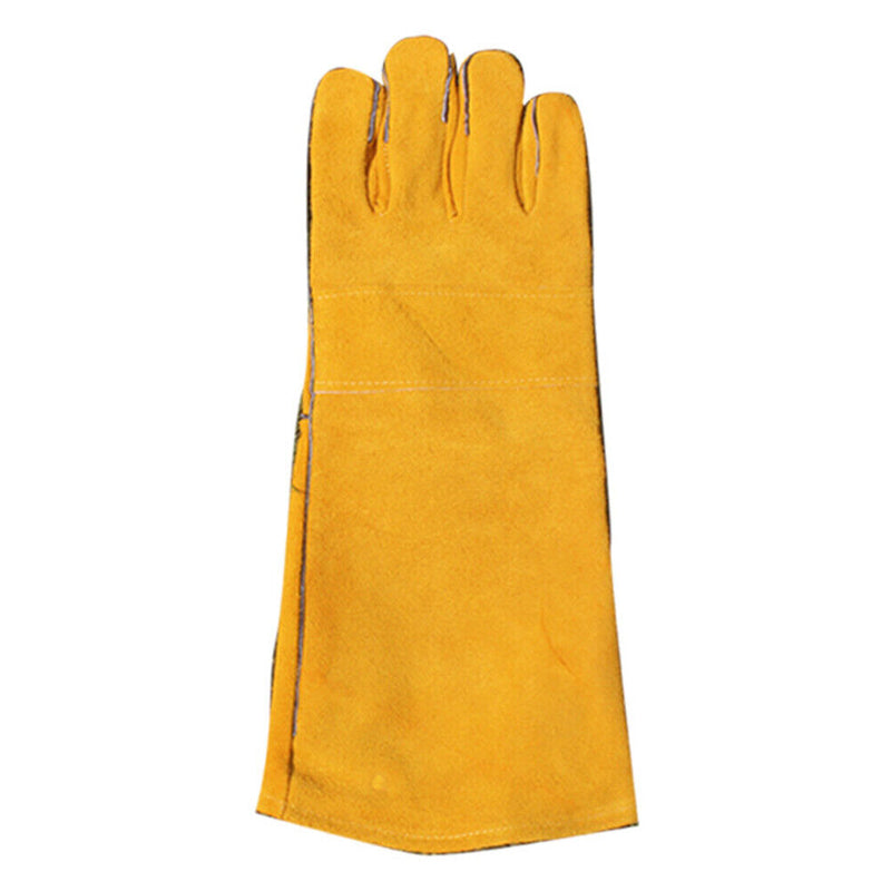 Thick Cowhide Kitchen BBQ Gloves Heat Resistant Barbecue Stove Welding Gloves