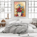 DIY Paint By Number Kit Frameless Colorful Flowers Canvas Handpainted Handcraft