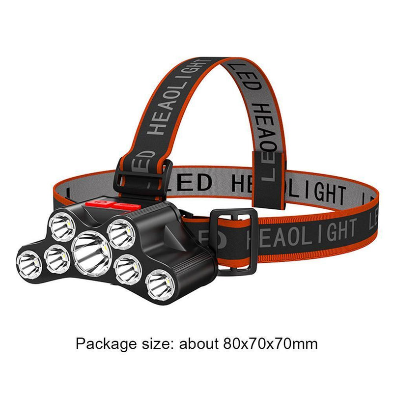 7LED Flashlight USB Rechargeable 4 Modes Outdoor Camping Cycling Head Light
