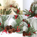 Head Ornaments Garland Vine Pine Cone Decor Christmas Wreath Red Fruit Leaf