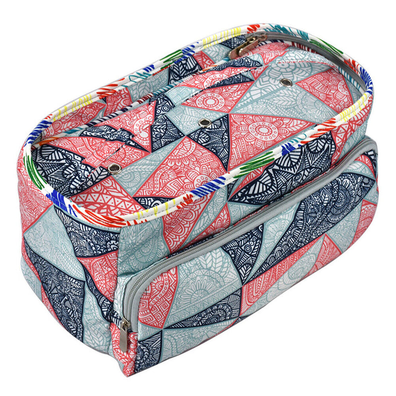 Oxford Cloth Geometric Wool Yarn Tote DIY Crochet Storage Knitting Bag (D) Newly