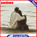 Home 14CT Counted Full Embroidery Set Sea Couples Needlework DIY Cotton Craft