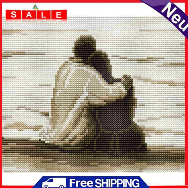 Home 14CT Counted Full Embroidery Set Sea Couples Needlework DIY Cotton Craft