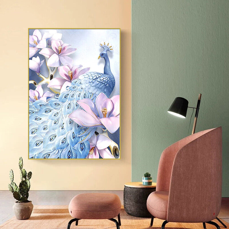 Full Embroidery Stamped Royal Peafowl DIY 11CT Needlework Sets Home Decoration