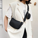 Retro Women Pure Color Alligator Pattern 2pcs Composite Bags Crossbody Bag Purse