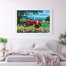 5D DIY Diamond Painting Field Car Full Round Rhinestone Home Art Picture