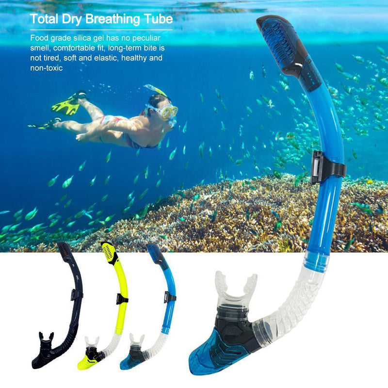 Diving Snorkel Full Dry Underwater Breathing Tube Snorkeling Gear (Black)