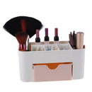 Desktop 6 Grid Makeup Organizer Storage Cosmetic Case with Drawer(Pink)