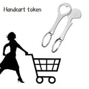 2pcs Metal Keychain Shopping Cart Tokens Accessories Key Ring Hook (C) Newly