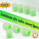 4x Tire Valve Caps Luminous Cars Vehicle Wheel Prank Valve Caps Glow Dust Cover