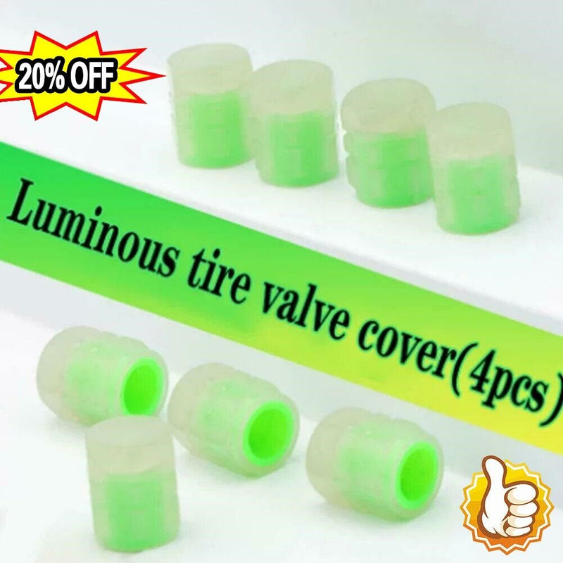 4x Tire Valve Caps Luminous Cars Vehicle Wheel Prank Valve Caps Glow Dust Cover