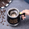 Stainless Steel Self Stirring Mug Auto Electric Coffee Mixing Cup (Black)