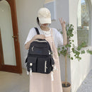 #A Simple Canvas Backpack Large Capacity College Student Hit Color Laptop School