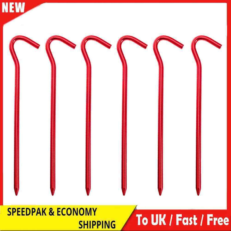 6pcs Outdoor Camping Tent Stakes Aluminium Pegs Ground Fixing Nail Accessories