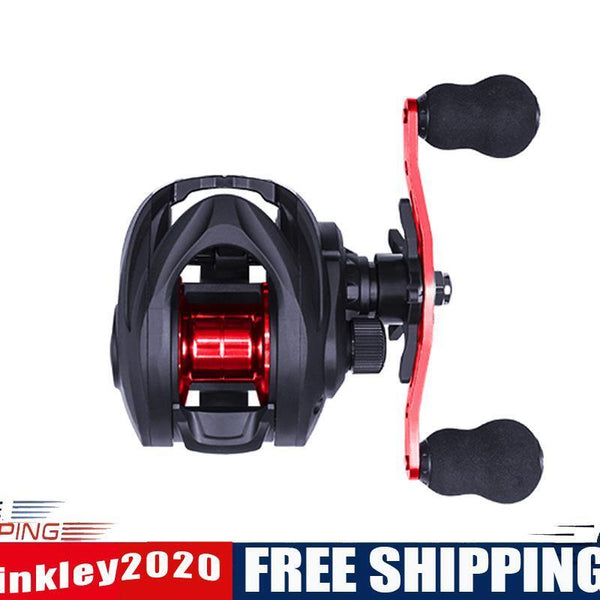 Metal Spool Baitcasting Reel 8kg Max Drag 6.3/1 Saltwater Wheel (Red Right)