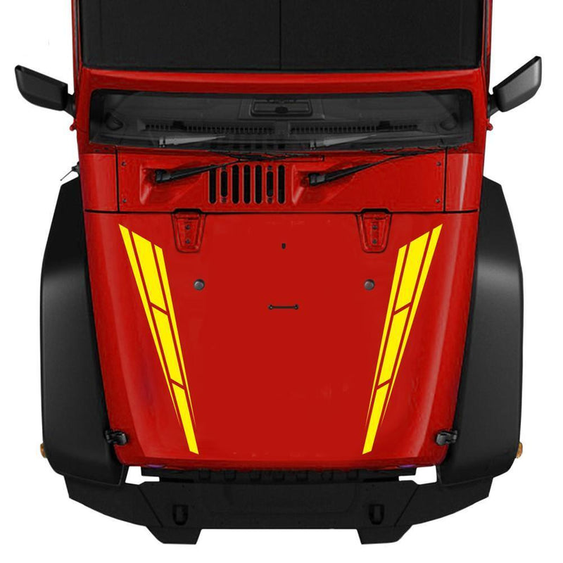 1 Pair Vinyl Car Hood Stickers Racing Sports Stripe Engine Cover Styling Decals