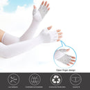 Ice Fabric Breathable UV Protection Running Arm Sleeves Elbow Pad (White) Newly