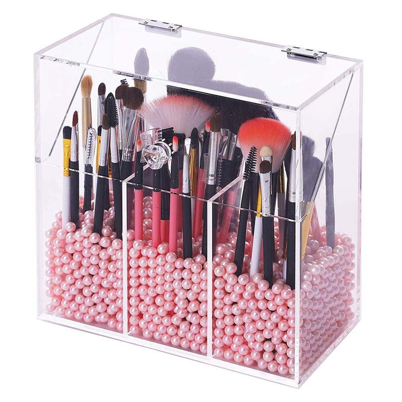 Acrylic Cosmetic Storage Box Dustproof Makeup Brushes Container Holders