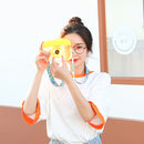 Water Bottle with Straw Camera Shape Cup Adjustable Shoulder Strap (Yellow)