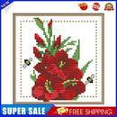 12 Months Flower Cross Stitch Printed Canvas DIY Needlework (August H430)