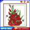 12 Months Flower Cross Stitch Printed Canvas DIY Needlework (August H430)