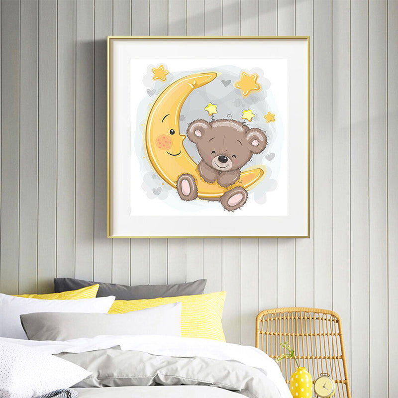 5D DIY Diamond Painting Kits Full Round Drill Moon Cartoom Bear Mosaic Picture