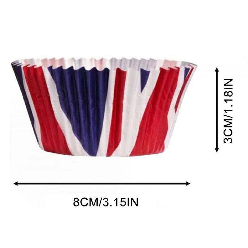 50 Union Jack Cupcake Cases Baking Supplies Muffin Cake Platinum Jubilee Q9A5