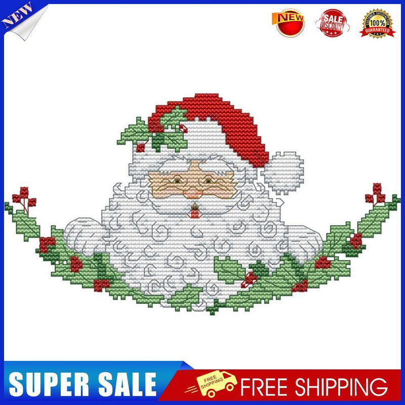 Santa Bust Partial Cross Stitch 14CT Counted Embroidery DIY Needlework Kits