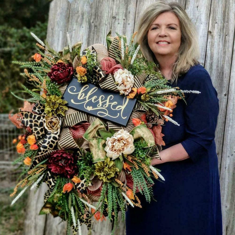 Fall Door WreathThanksgiving Day Christmas Harvest Front-Door Wreath gifts